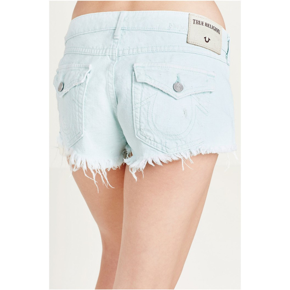 True Religion Women's JCut Off Mini Jean Shorts